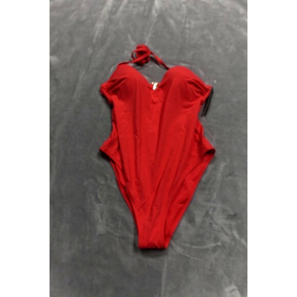 Victoria's Secret Large Pink Red Essential Push Up Cheeky One-Piece Swimsuit NWT - Picture 1 of 6